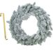 Merkloos / Sans marque Kerstkrans groen met sneeuw 46 cm kunststof incl. deurhanger