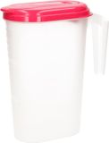 Plasticforte Schenkkan met roze deksel - 1,6L - kunststof - waterkan/ sapkan - voor koelkastdeur