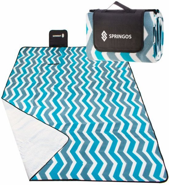 AP Zomergevoel Picnic mat - strandmat - 200 x 200 cm - hoge kwaliteit - fleece - verticaal golvend patroon