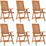 vidaXL Klapstoelen 6 stuks Massief Eucalyptushout Bruin