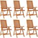 vidaXL Klapstoelen 6 stuks Massief Eucalyptushout Bruin