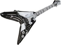 Merkloos / Sans marque Kruger Rock gitaar - 2x - opblaasbaar - 100 cm - zwart/wit - verkleed accessoires volwassenen