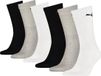 PUMA SPORT CREW Unisex Sokken 6 Paar Maat 35-38 Zwart/Grijs/Wit