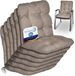 Beautissu Flair NL Stoelkussen Set 6x Lage Rugleuning 100x50x8 cm Taupe Tuinstoelkussen