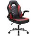 Sweetcrispy Computer Gaming, ergonomische bureaustoel, instelbaar, draaibaar, taak, PU-leer, racestoel met opklapbare armleuning, zwart/rood, eenheidsmaat