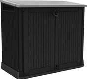 KETER Boîte de rangement de jardin, 880 litres, plastique, noir, pour extérieur, sans ressort à gaz