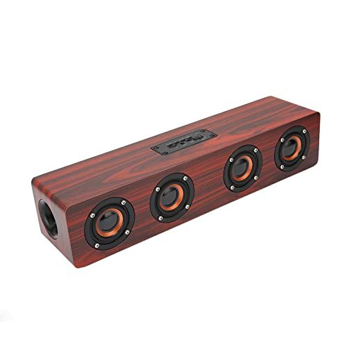 LBEC Vintage Draadloze Luidspreker, 10W Retro Lederen Bluetooth Luidspreker Met 35 Mm Aansluiting Voor Kantoorfeesten Zwart