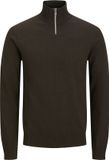 JACK&JONES JREBCALLUM KNIT HALF ZIP SN Jongens Gebreide Truien Katoen/Polyester Herfst/Winter 2025 Chocolate Torte S