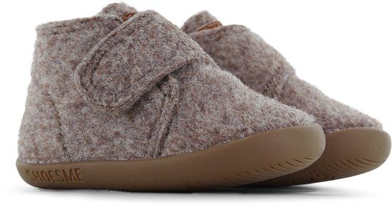 Shoesme Taupe Vilten Slofje - Baby Slofjes - Unisex - Taupe - Maat 18