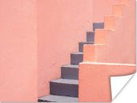 PosterMonkey Poster Trap - Architectuur - Roze - Pastel - 80x60 cm