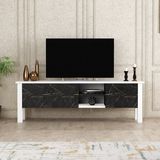 Asir TV-kast – televisiemeubel – wit/zwart – 140 x 44,8 x 35 cm