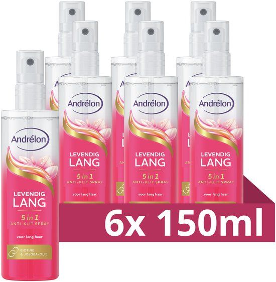 Andrélon Anti-Klit Spray Levendig Lang 5-in-1 - 6 x 150 ml