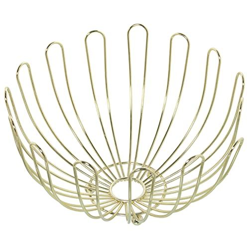 DRW Ronde fruitschaal van metaal in goud, 30 x 19 cm