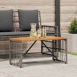 vidaXL Tuin Tafel Grijs 80 x 40 x 40 cm Staal en Poly Rattan