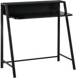 TRUUSK Stijlvolle Computertafel - Bureau Met Opbergruimte - Kabelbeheer - Metaal Zwart - 84x45x85cm