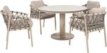4 Seasons Outdoor Sarah Ø120 cm met 4x Piacenza dining stoel latte