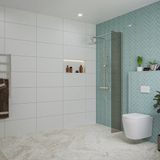 FortiFura Galeria inloopdouche - 30x200cm - rookglas - wandarm - PVD - geborsteld RVS