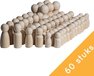 Homium Peg Dolls - Luxe XL Set 60 stuks - Blanco houten poppetjes - zelf verven