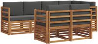 vidaXL - Bank loungeset - 7 zitplaatsen - Natuurlijk en antraciet - Polyester