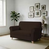 MB HOME BASIC Iris Brown 2-Seater Stretch Sofa Cover