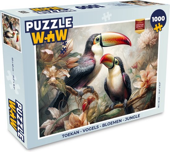 MuchoWow Puzzel Toekan - Vogels - Bloemen - Jungle - Legpuzzel - Puzzel 1000 stukjes volwassenen