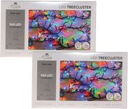 Anna's Collection Anna Collection Clusterverlichting - 2x - 960 led lampjes - gekleurd - 1250 cm - lichtsnoer - kerstlampjes