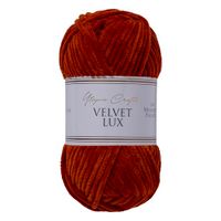Utopia Crafts Velvet Lux Chenille Super Soft Chunky Garen voor Breien en Haken, 100g - 110m (Donker Oranje)