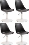 CLP Maverick Set de 4 Chaises de Salle à Manger - Plastique Noir Blanc