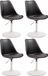 CLP Maverick Set de 4 Chaises de Salle à Manger - Plastique Noir Blanc