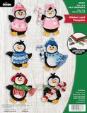 Bucilla Winter Land Penguins Felt Applique 6 Piece Ornament Making Kit