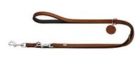 HUNTER Comfort verstelbare hondenleiband, leer, 1,5 x 200 cm, cognac