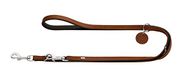 HUNTER Comfort verstelbare hondenleiband, leer, 1,5 x 200 cm, cognac