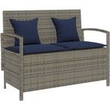 Maison Exclusive - Banc de rangement de jardin avec coussin gris résine tressée