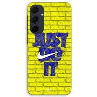Maniacase Coque Pour Samsung galaxy A35 logo just do it couleur bleu front jaune