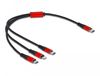 DeLOCK 86710 USB-kabel USB 2.0 0,3 m USB C/Micro-USB B/Lightning Zwart, Rood