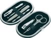 Merkloos / Sans marque Manicure set 6-delig - zwarte ovalen etui - metalen rits - reis kit