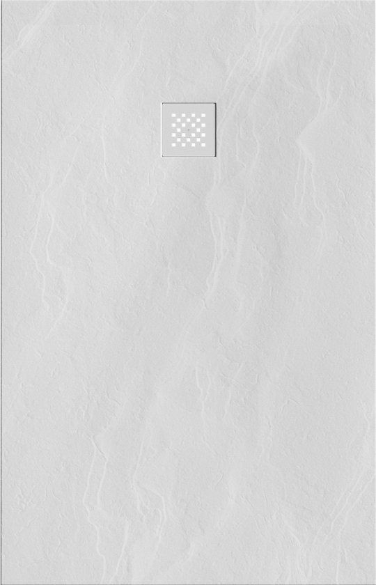 Saniclass Relievo Crag Douchebak - 90x140cm - Mat Wit