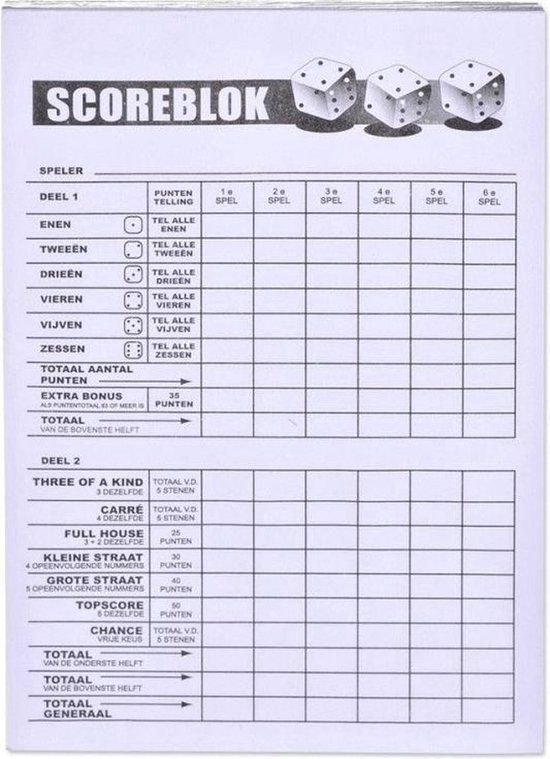 Haza Yahtzee spelletje