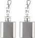 Merkloos / Sans marque Giving Europe B.V. Mini heupflesje sleutelhanger - 2x - RVS - 30 ml