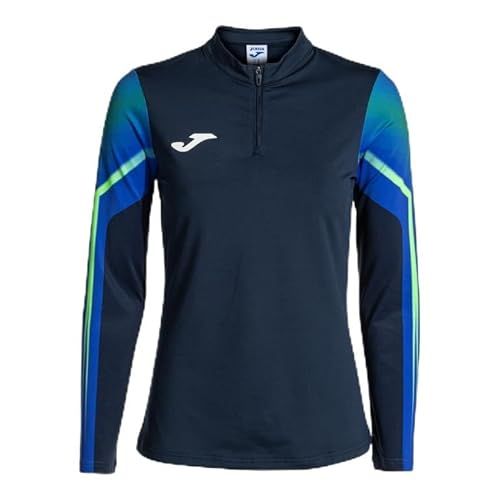 Joma Elite XI Heren Sweatshirt - Marineblauw/Neongroen - Maat L