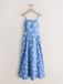 Next Dames Katoenrijke Zomerjurk met Dunne Bandjes Blauw