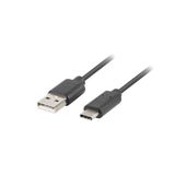 LANBERG USB-kabel CA-USBO-20CU-0010-BK USB-A naar USB type C QC 3.0, 1 m, zwart