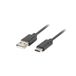 LANBERG USB-kabel CA-USBO-20CU-0010-BK USB-A naar USB type C QC 3.0, 1 m, zwart