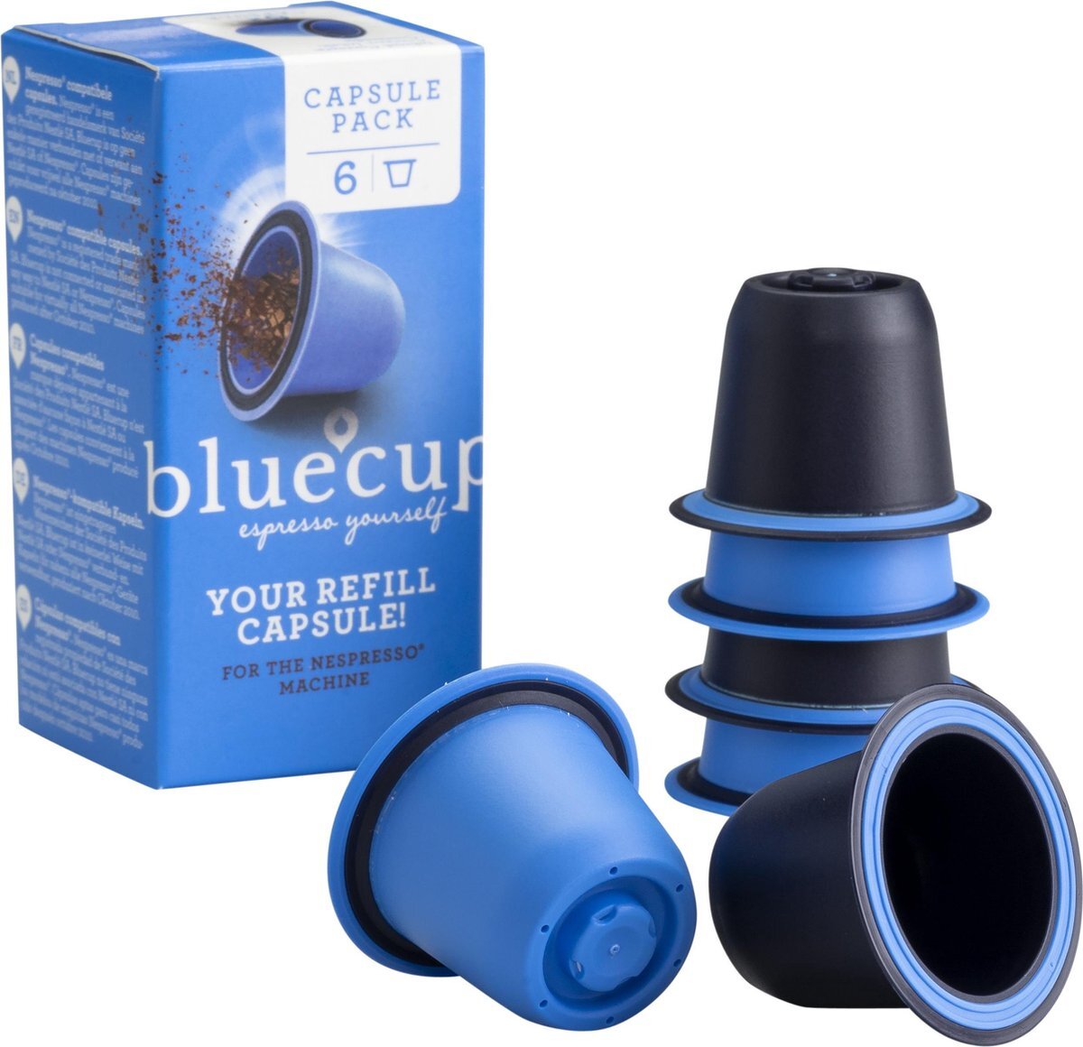 Bluecup cuppakket - Hervulbare Nespresso Cup (Aanvulling op Start pakket)