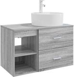 vidaXL Badkamermeubel Set 2 stuks Grijs Sonoma Bewerkt hout