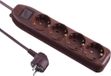 Electraline 62062 - Multiprise 4 prises avec interrupteur - Câble 1,5 m/multiprise/multiprise de table - Marron