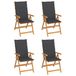 vidaXL Tuinstoel Terras Gecapitonneerde zitting Teak Antraciet (6 stuks)