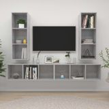 Maison Exclusive - Meuble mural pour téléviseurs, 4 pièces, panneau de particules couleur béton