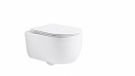 QeramiQ Dely Swirl WC suspendu – sans bride – profondeur 53 cm – avec abattant softclose – blanc brillant