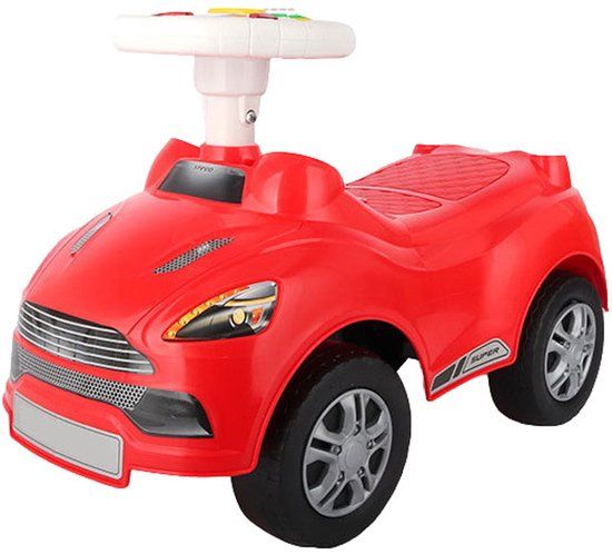 Eco Toys Sports Loopauto - Rood - Met Muziek, LED-Lichten & Claxon - Vanaf 12 Maanden